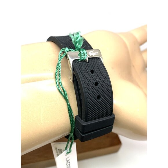 Lacoste Men's Watch 2011134 Quartz Croc Logo Black Dial Rubber Strap 42mm - Picture 9 of 13